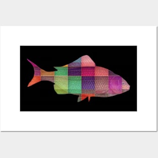 Geometric Rainbow fish Posters and Art